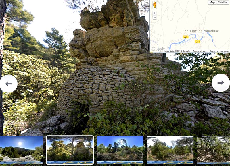 Randonnée des Cabanes de Fontaine de Vaucluse,Visite virtuelles à 360°
