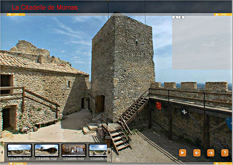 Cliquez  pour voir la Visite virtuelle à 360° de la Forteresse de Mornas