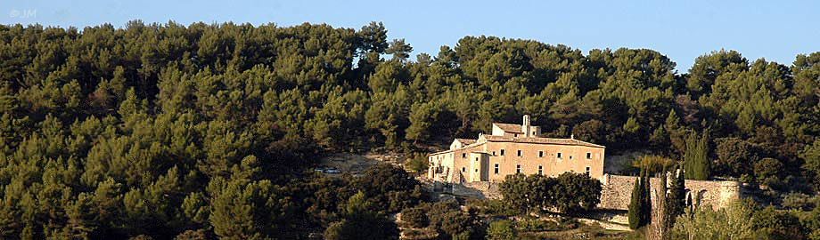 vue de l'abbaye de Saint-Hilaire dans le Luberon