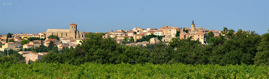 vue panoramique du village de Caromb au Pied du Mont-Ventoux,Vaucluse