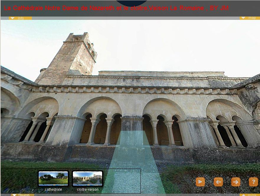 visite virtuelle de la cathedrale et du cloitre de vaison