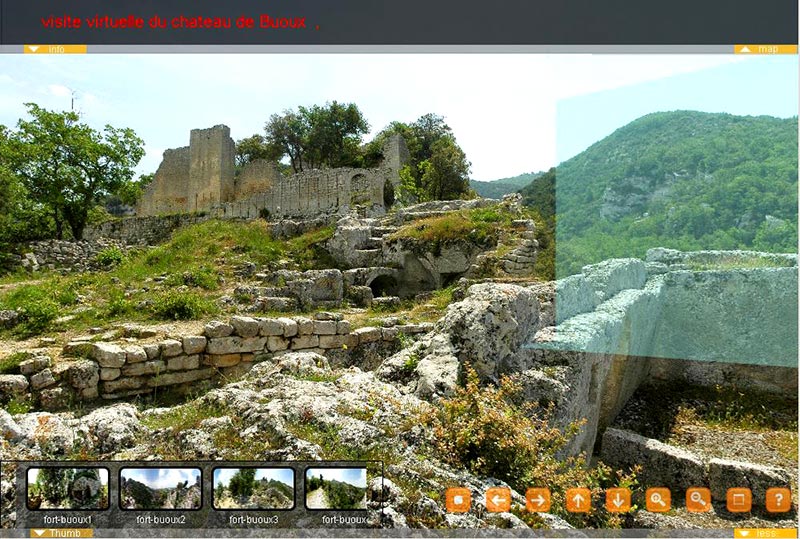 Clic to take a virtual tour 360° of the Castelu dof Buoux Luberon