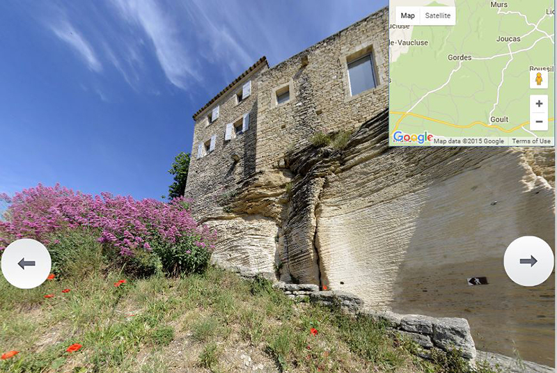 cliquez  pour voir la visite virtuelle de Gordes