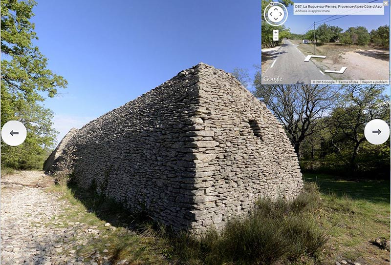 cliquez pour voir la visite virtuelle à 360°,5 vues Clquez pour voir la visite virtuelles des bories de La Roque sur Pernes
